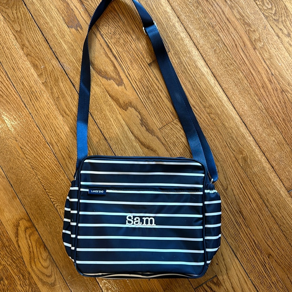 Lands End small diaper bag with changing pad “Sam” embroidery - Picture 1 of 3